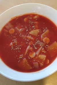 【防災パッククッキング】トマトスープ