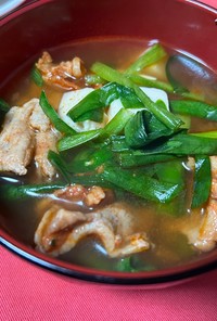 豆腐とひき肉の韓国風ピリ辛スープ
