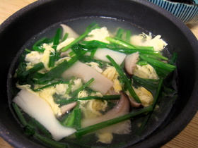 エリンギとにらのさっぱり中華スープ