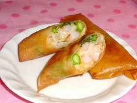 海老の野菜の中華風春巻き
