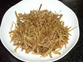 麺つゆで簡単!きんぴら風味ごぼう&もやし