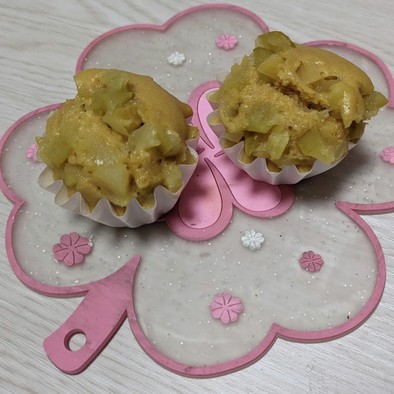 森永ミルクキャラメル林檎バター蒸しケーキの写真