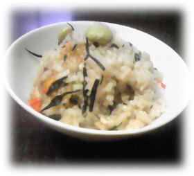 簡単★枝豆とひじきの炊き込みご飯