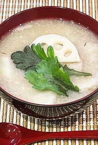 レンコンと里芋のトロトロ味噌汁