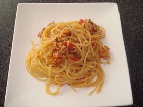 ★鶏ミンチで作る簡単ミートスパゲッティ★