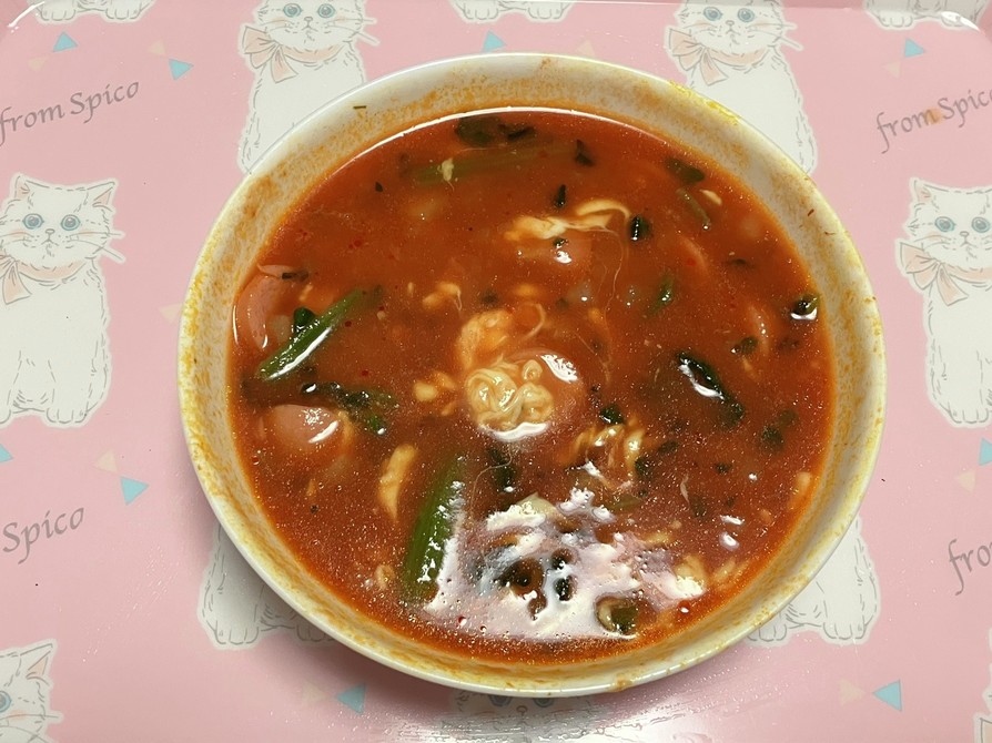 電子レンジ調理トマトスープの画像