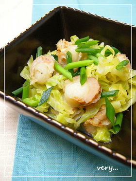 クック膳★ホタテとキャベツの味噌バター