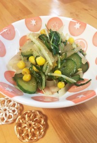 給食の「大根と水菜のサラダ」♡中華風