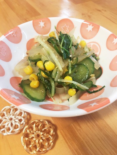 給食の「大根と水菜のサラダ」♡中華風の写真