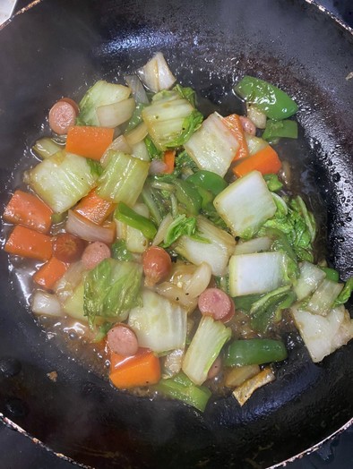 お弁当用白菜の野菜炒めの写真