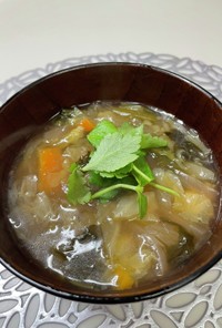 野菜だけでサンラータン風スープ