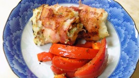 残り物ポテトサラダのベーコン巻き焼き~♪