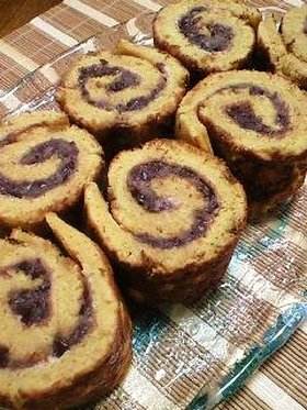 米粉の黒糖ドラ焼きロール☆クリームチーズ