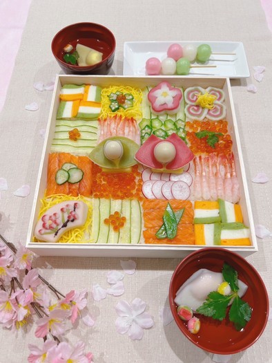 ひなまつり✿*華やかなモザイク寿司の写真