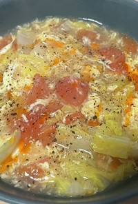 トマト白菜酸辣スープ