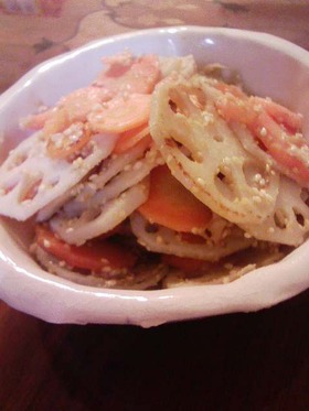 香ばしい!シャキシャキ蓮根炒め♪