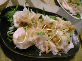 大好きな鶏ハムで♪わさび醤油風味♪