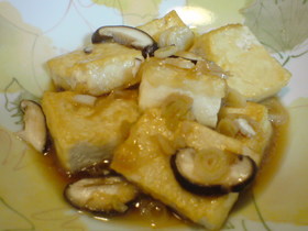 外がパリッ!な豆腐のめんつゆ煮