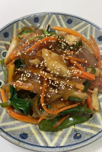 鶏胸肉と生葛切りの韓国風炒め野菜たっぷり
