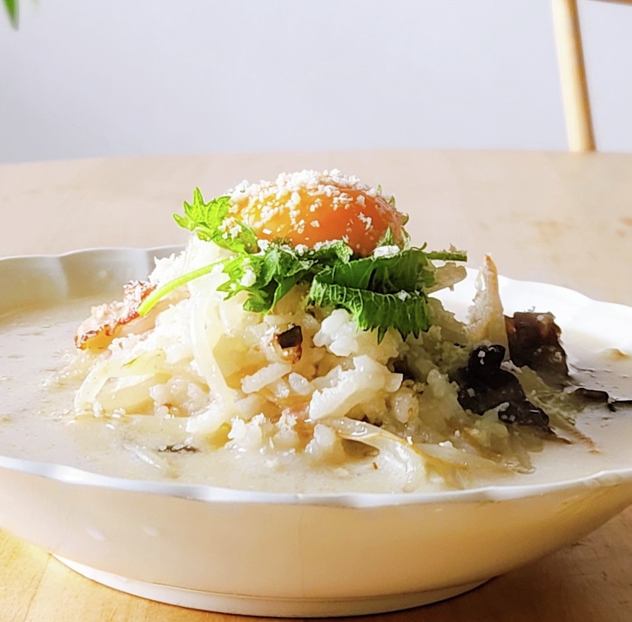 残り野菜de豆乳リゾット☆昼食☆夜食の画像