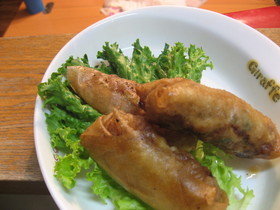 香菜と旬のたけのこの春巻き