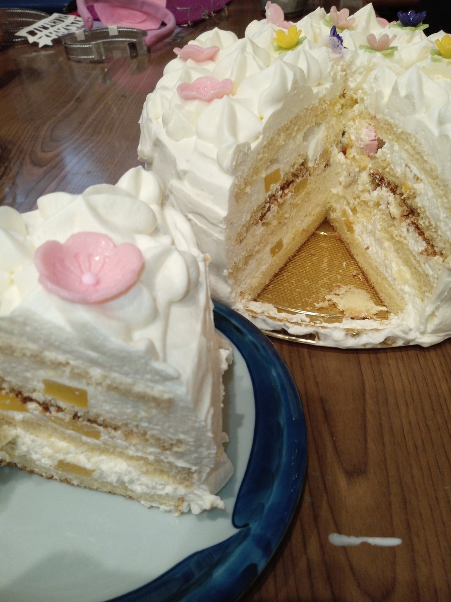 21cmの生デコケーキの画像