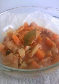 トマトジュースで簡単野菜スープ煮込み