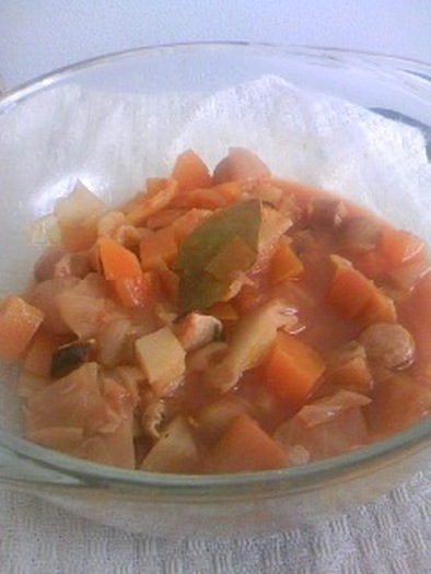 トマトジュースで簡単野菜スープ煮込みの写真