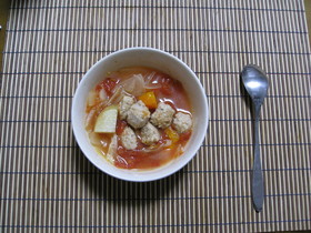 チーズ&バジル 鶏団子スープ