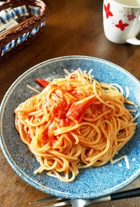 かにかまのトマトクリームスパゲッティ