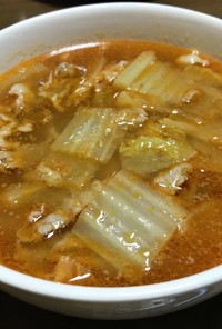 白菜と豚肉の担々スープ