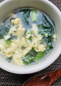 ニンニク入で美味！中華風小松菜の卵スープ