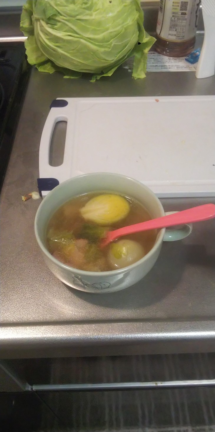寒い冬に❤ペコロスと芽キャベツのスープの画像
