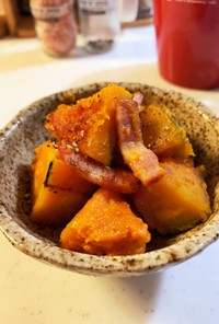 【副菜】かぼちゃとベーコンのマヨ炒め