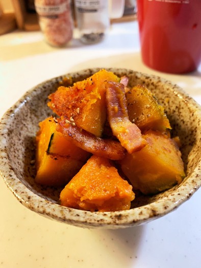 【副菜】かぼちゃとベーコンのマヨ炒めの写真