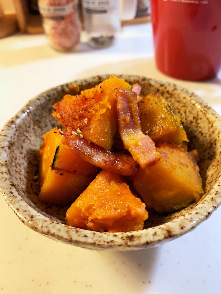 【副菜】かぼちゃとベーコンのマヨ炒めの画像