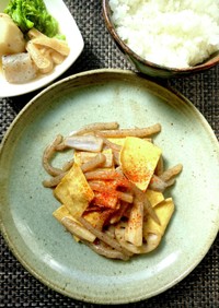 湯葉とレンコンの中華炒め定食