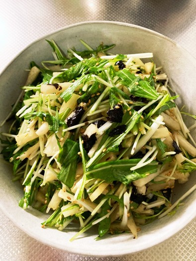 大根と水菜の中華風さっぱりサラダの写真