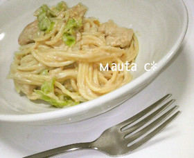 鶏肉とキャベツの濃厚クリームパスタ★