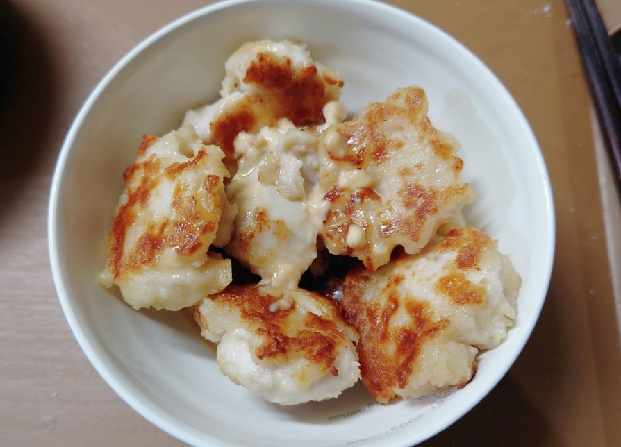 鶏むね肉のお麩マヨ焼き(明太マヨ味)の画像