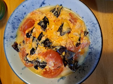 トマトときくらげの卵炒めの写真