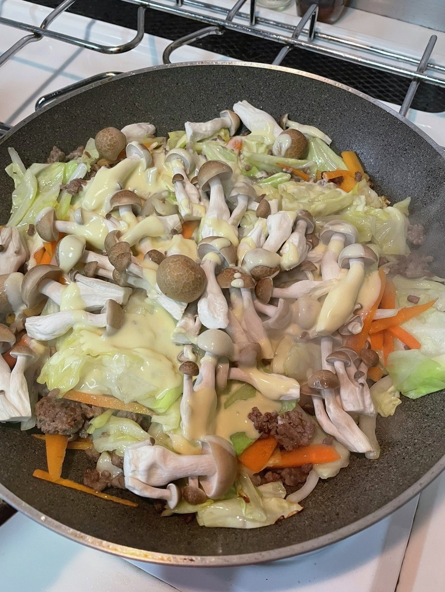 合挽肉と野菜の味噌マヨネーズ炒めの画像