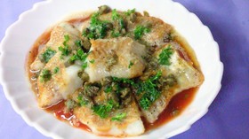 お家イタリアン 鱈のムニエルトマトソース