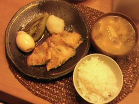 豚のたらこシソはさみ焼き
