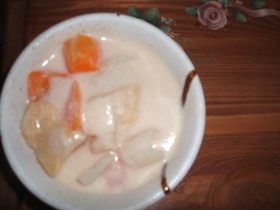 寒い冬には簡単!味噌風味のかす汁