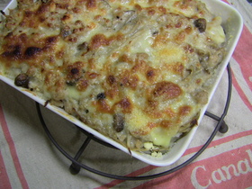 ごぼうと挽き肉のドリア
