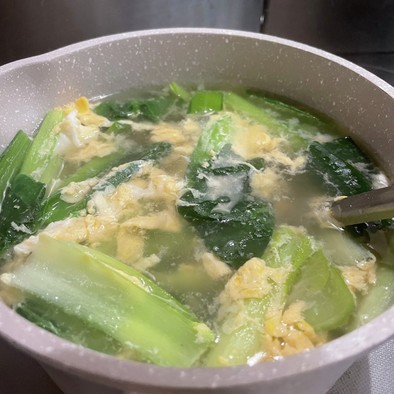 小松菜の中華風スープの写真
