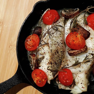 ○新玉ねぎと鱈のオーブン焼きの写真