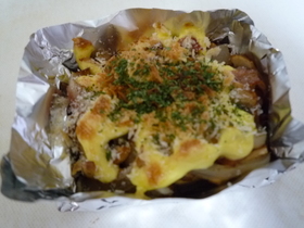 お弁当に♪玉ねぎとベーコンのパン粉焼き