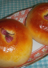 炊飯器で発酵パン（桜あんパン）